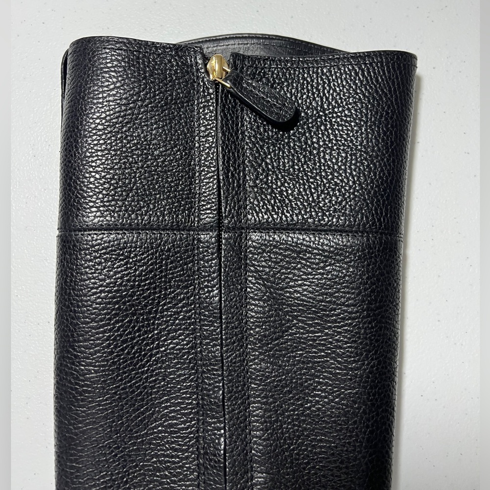 Tory Burch Junction Riding Boot in Black Tumbled Leather with box - Picture 6 of 16